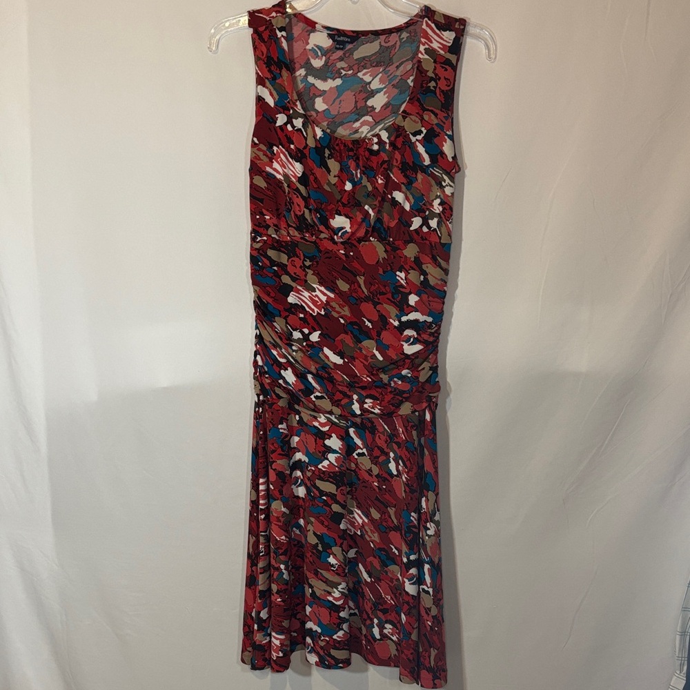 Reitmans Red and Blue pattern Sleeveless Midi Dress